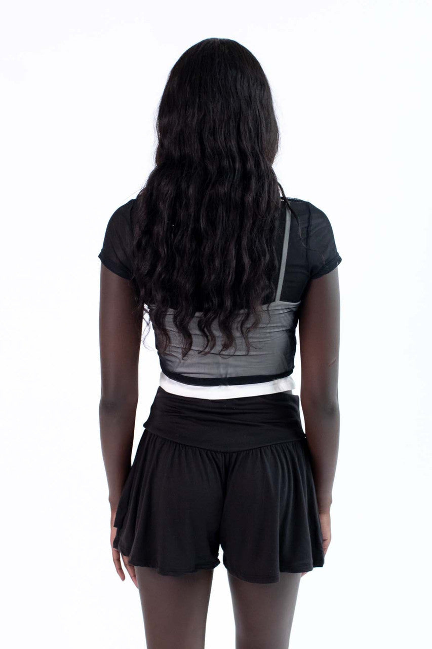 Button Down Mesh Top