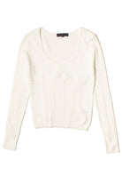 Ivory Cable Sweetheart Sweater