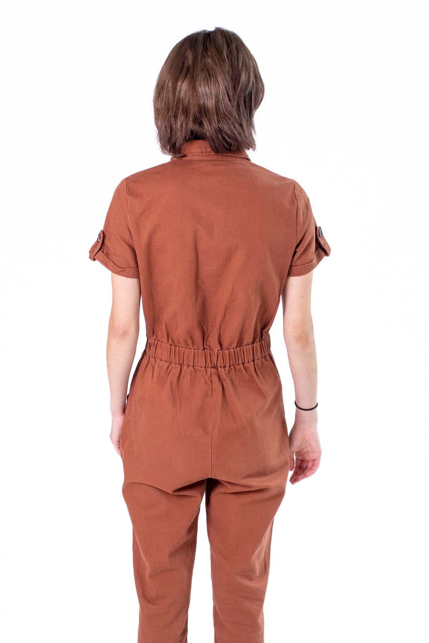 Cognac Twill Jumpsuit