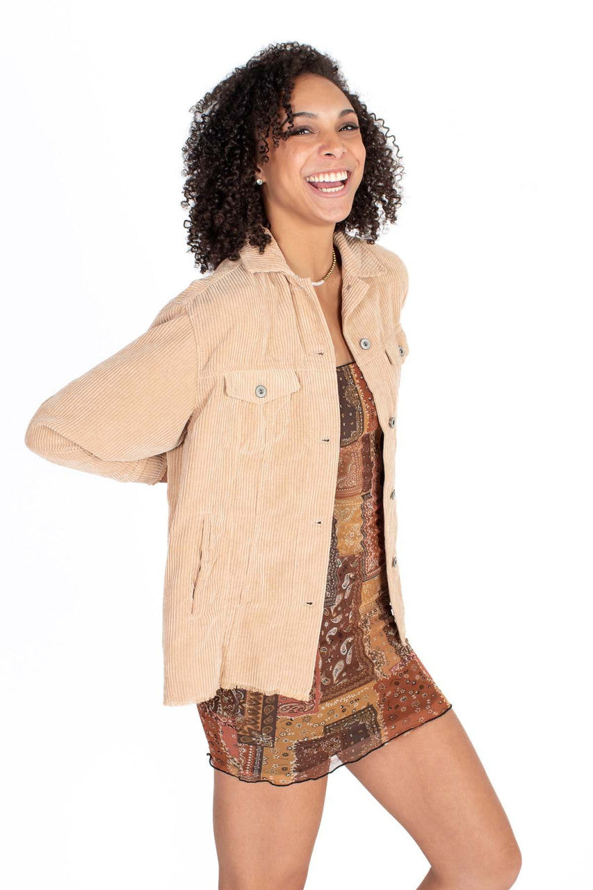 Camel Corduroy Shacket