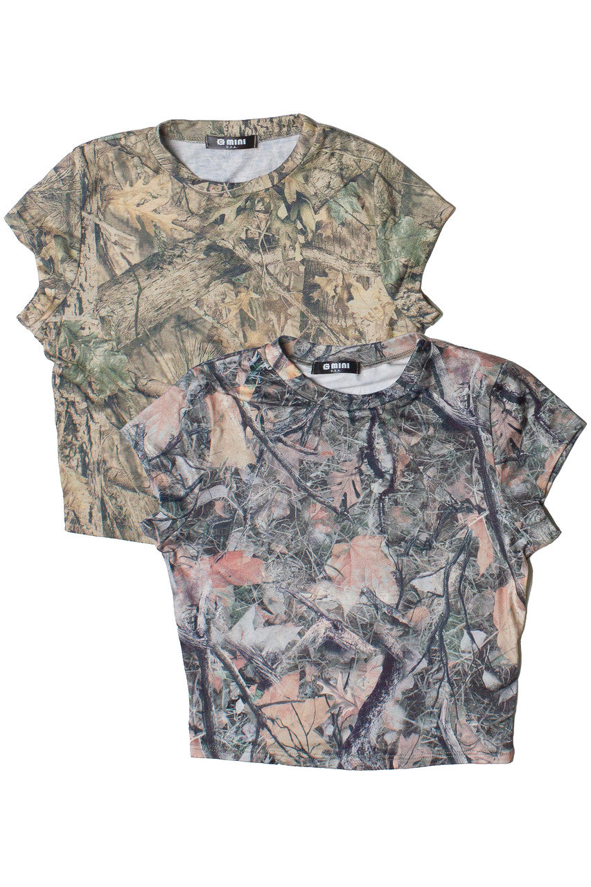 Printed Woodland Camo Baby Tee