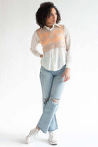 Cantaloupe Argyle Shrunken Sweater Vest