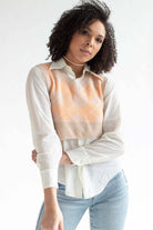 Cantaloupe Argyle Shrunken Sweater Vest