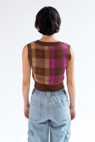 Cappuccino Colorblock Plaid Sweater Vest