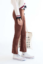 Cappuccino Cord Split Hem Flare Pants