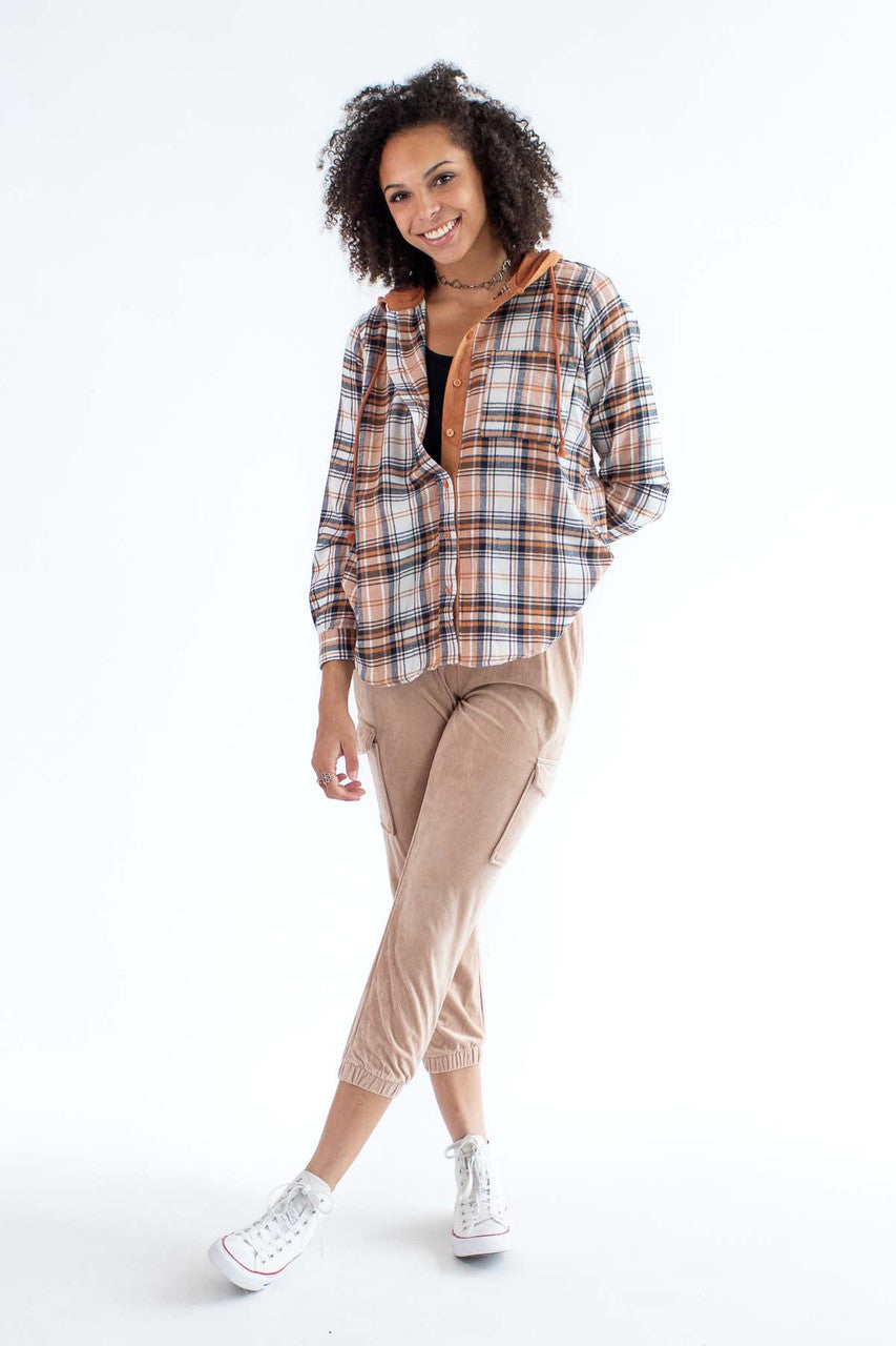 Cappuccino Hooded Flannel