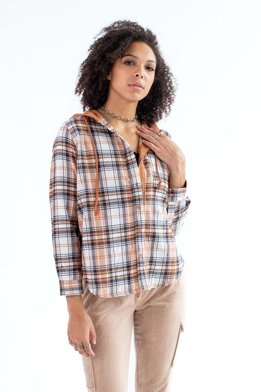 Cappuccino Hooded Flannel