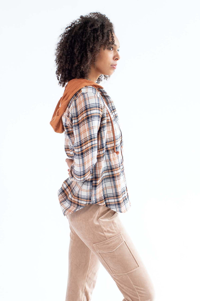 Cappuccino Hooded Flannel