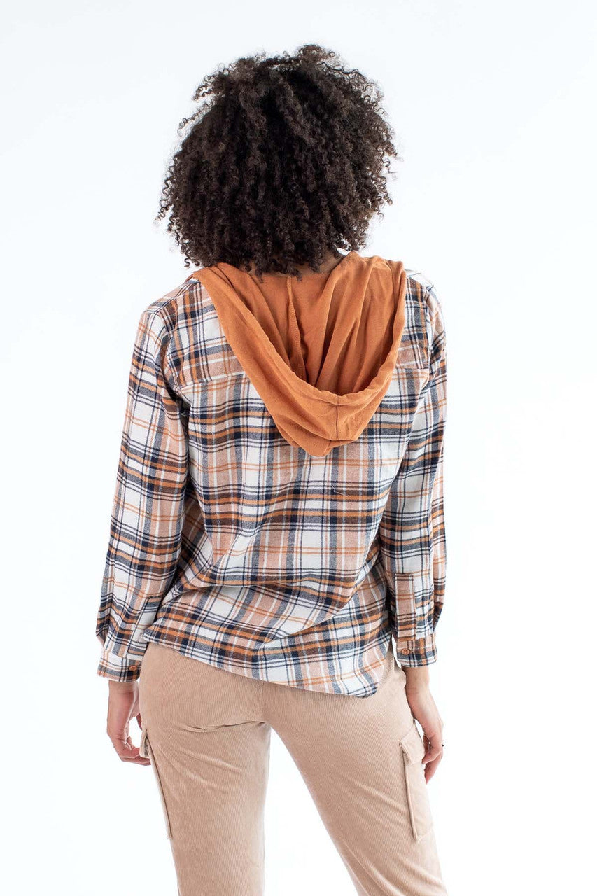 Cappuccino Hooded Flannel