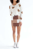 Capuccino Corduroy Patchwork Skirt