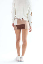 Capuccino Corduroy Patchwork Skirt