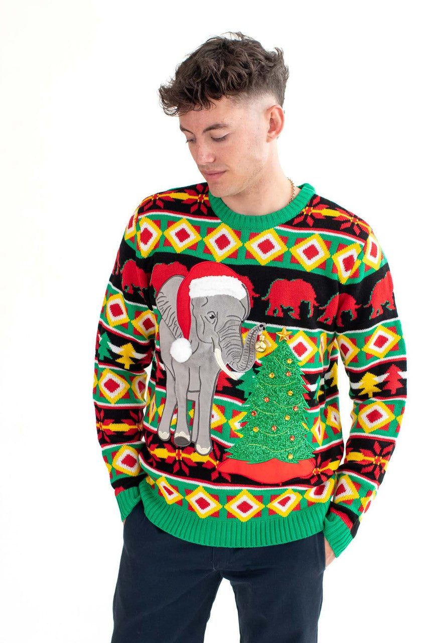 Celebration Elephant Pullover Sweater