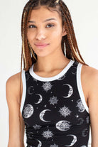 Black Sun & Moon Ringer Tank