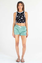 Black Sun & Moon Ringer Tank