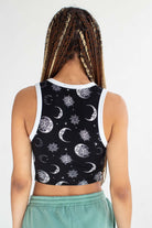 Black Sun & Moon Ringer Tank