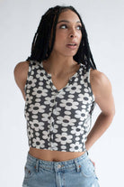 Charcoal Floral Snap Up Tank