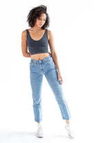 Charcoal Heavy Ribbed Seamless Tank Top