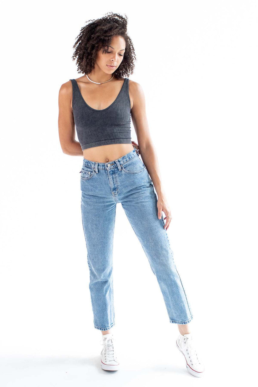 Charcoal Heavy Ribbed Seamless Tank Top