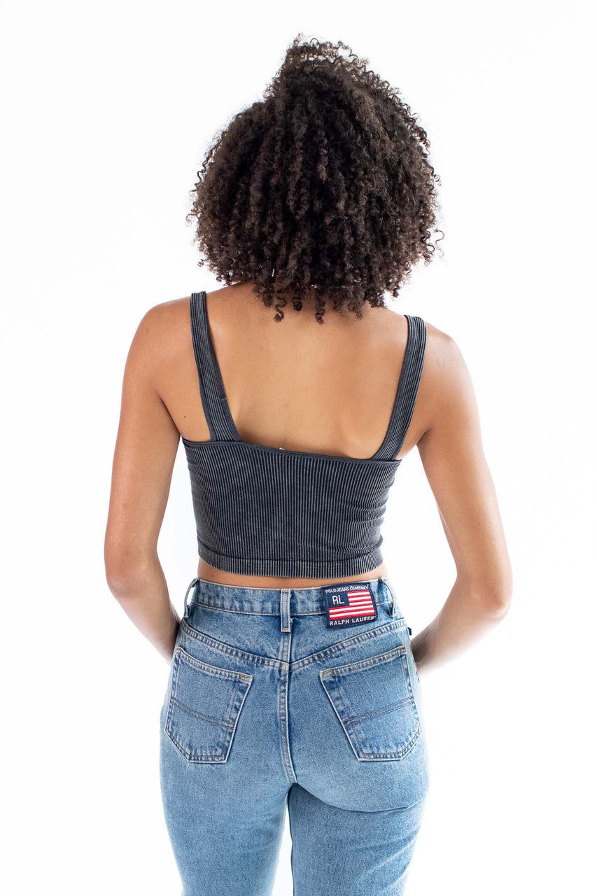 Charcoal Heavy Ribbed Seamless Tank Top