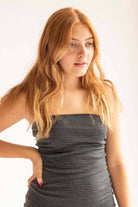 Charcoal Houndstooth Mini Dress