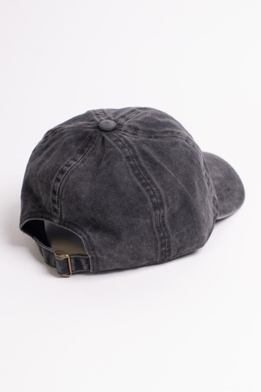 Cherry Embroidered Washed Dad Hat