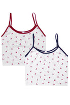 Seamless Cherry Print Ringer Camis