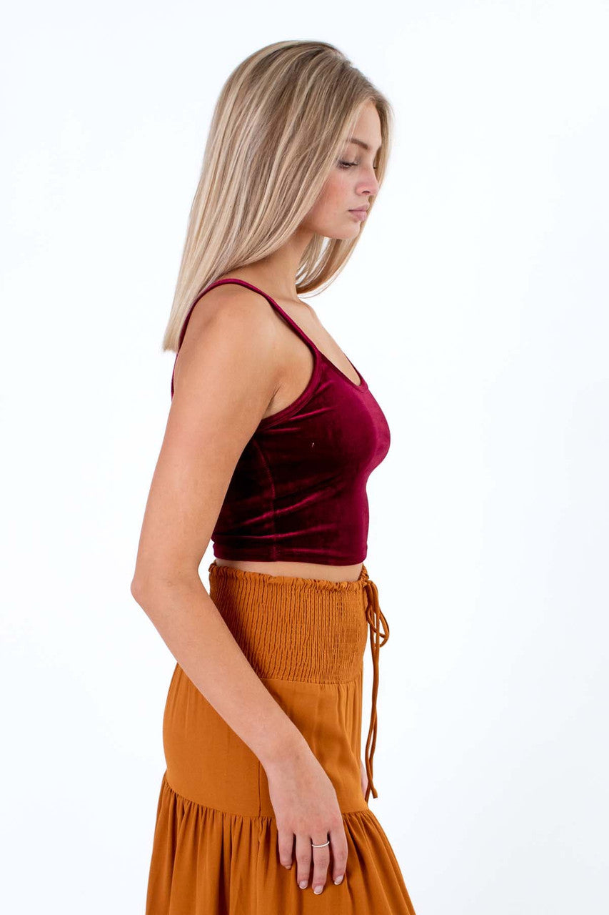 Cherrywood Red Velvet Crop Cami