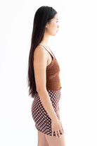Chestnut Lace Trimmed Ribbed Cami