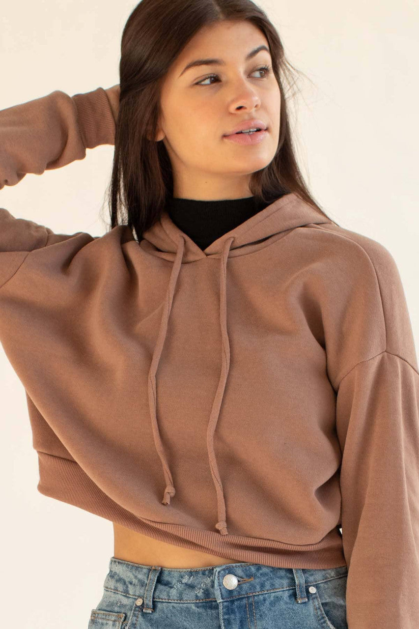 Chocolate Cropped Hoodie