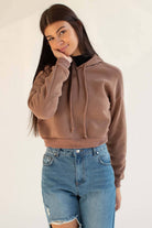 Chocolate Cropped Hoodie