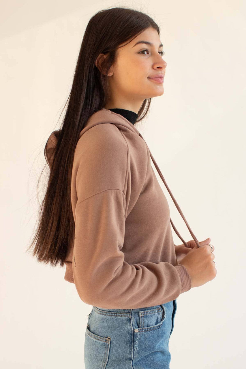 Chocolate Cropped Hoodie