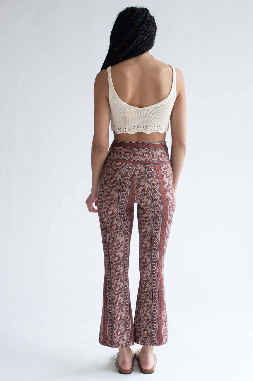 Chocolate Milk Border Print Bell Bottoms