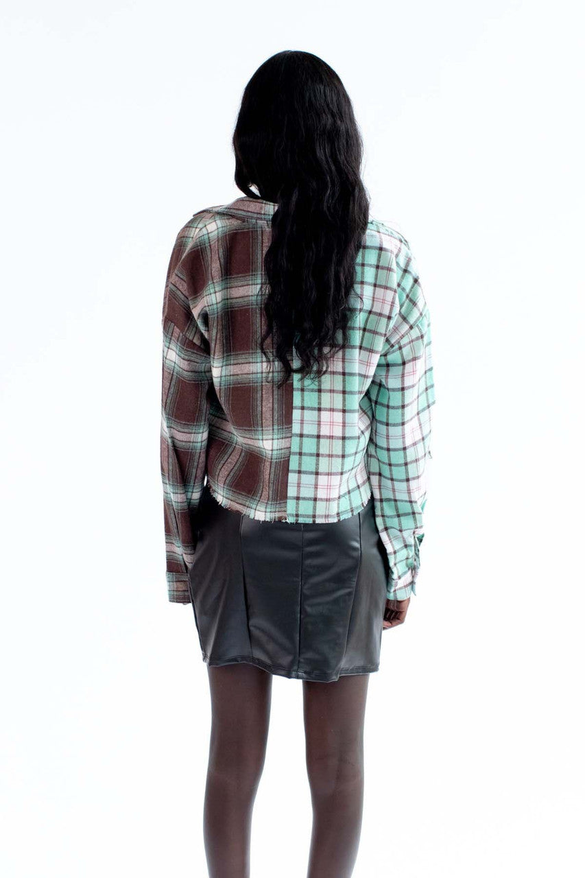 Chocolate Mint Raw Edge Flannel