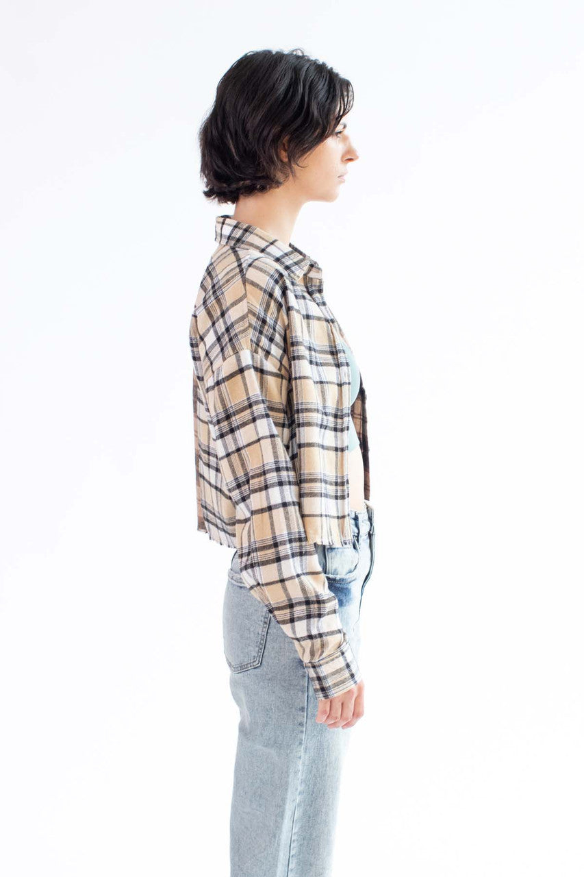 Cinnamon Mocha Raw Edge Flannel