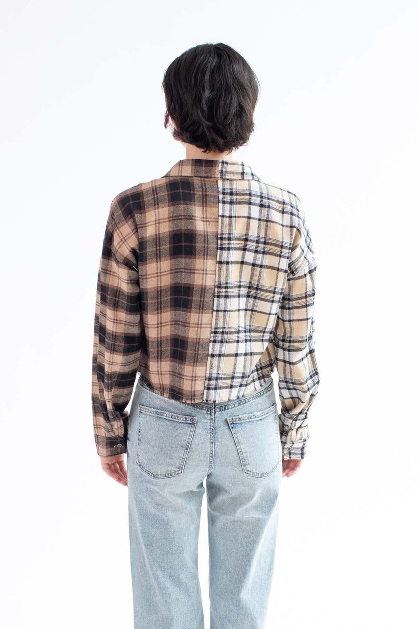 Cinnamon Mocha Raw Edge Flannel