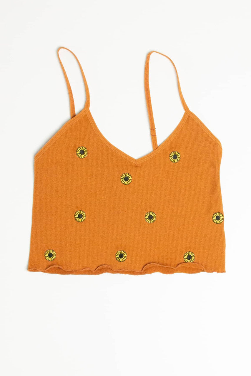 Clay Daisies Embroidered Seamless Cami
