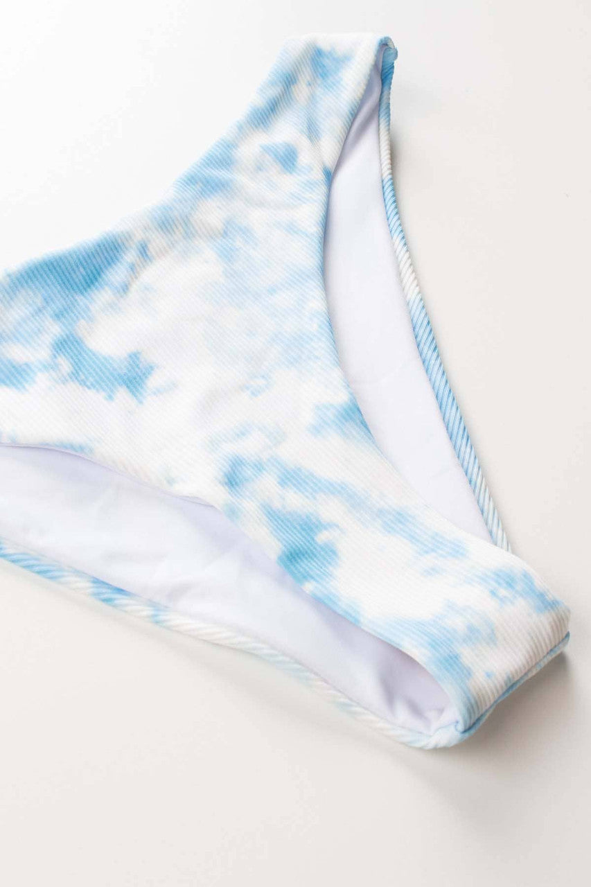 Cloud Print High Cut Bikini Bottom