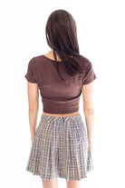 Cocoa Brown Thermal Notched T-Shirt
