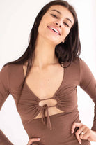 Cocoa Keyhole Cutout Long Sleeve Mini Dress