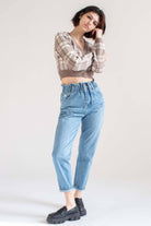 Cocoa Plaid Mini Cardigan