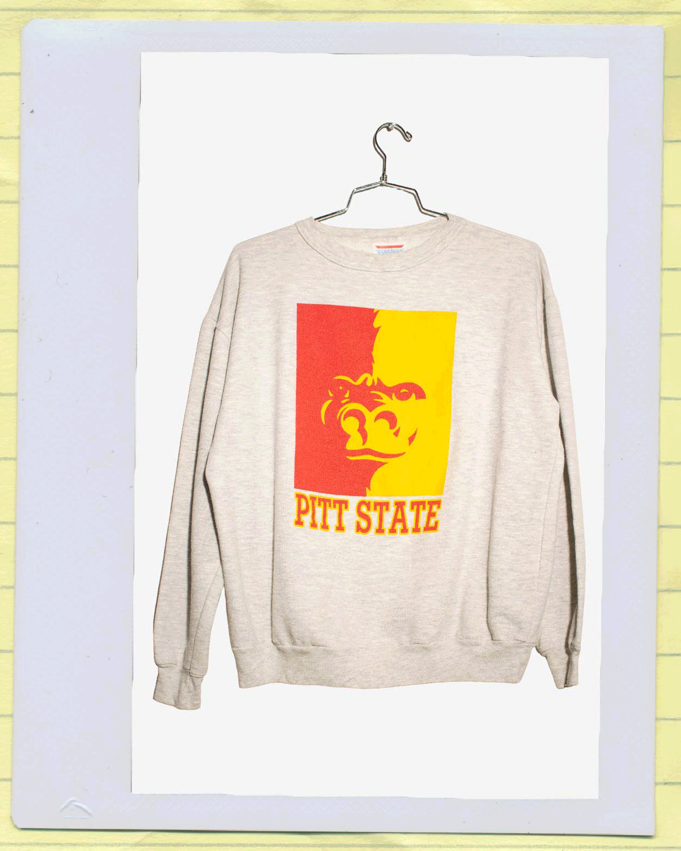 a rotating gif of vintage college sweatshirts