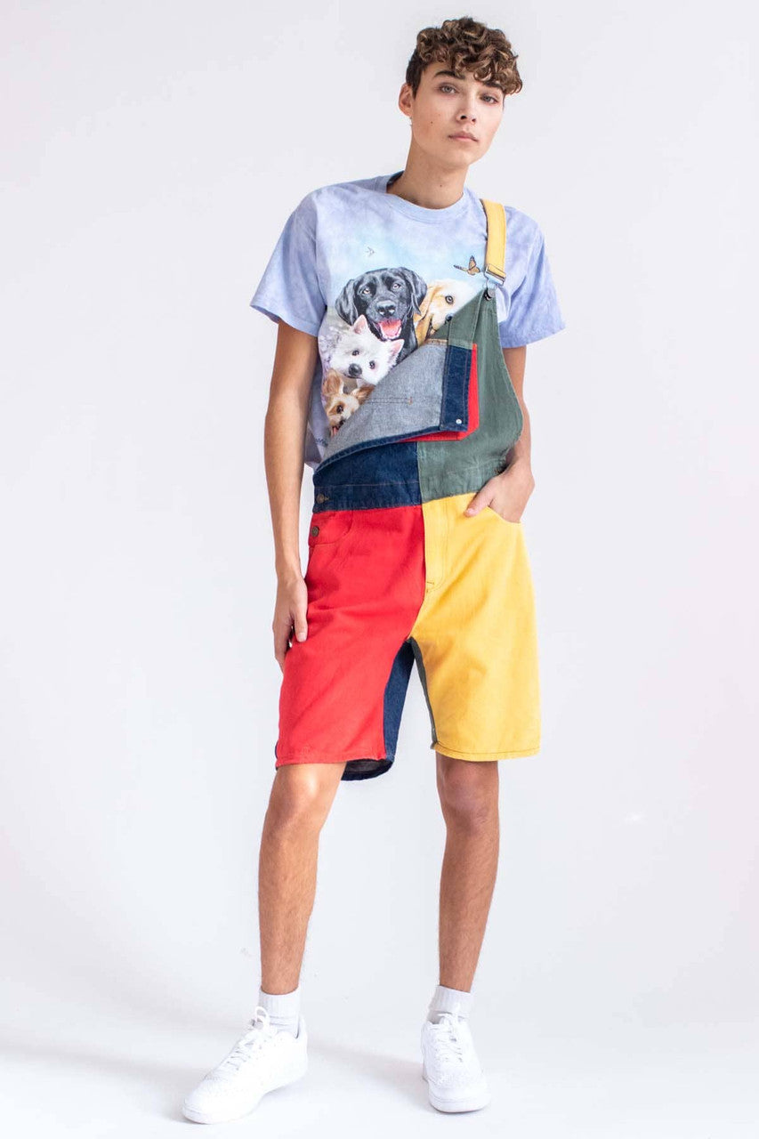 Vintage Color Blocked Denim Overall Shorts (sz. S) – Ragstock