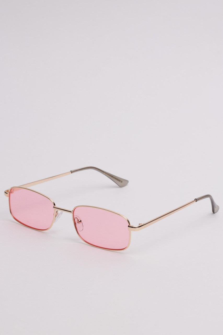 Colored Lens Rectangle Sunglasses