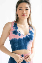Coral Reef Tie Dye Ribbed Seamless Crop Top