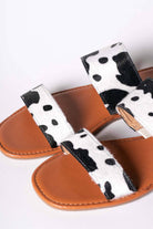 Cow Print Double Strap Sandals