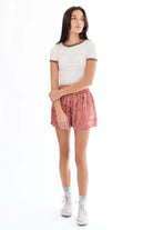 Cream & Brown Ringer Tee