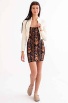 Cream Circle Zip Eyelash Cropped Cardigan