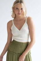 Cream Crochet Cropped Tank