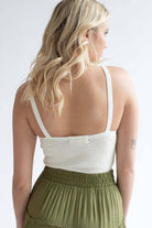 Cream Crochet Cropped Tank