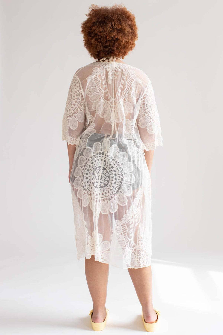 Natural Crochet Mandala Duster